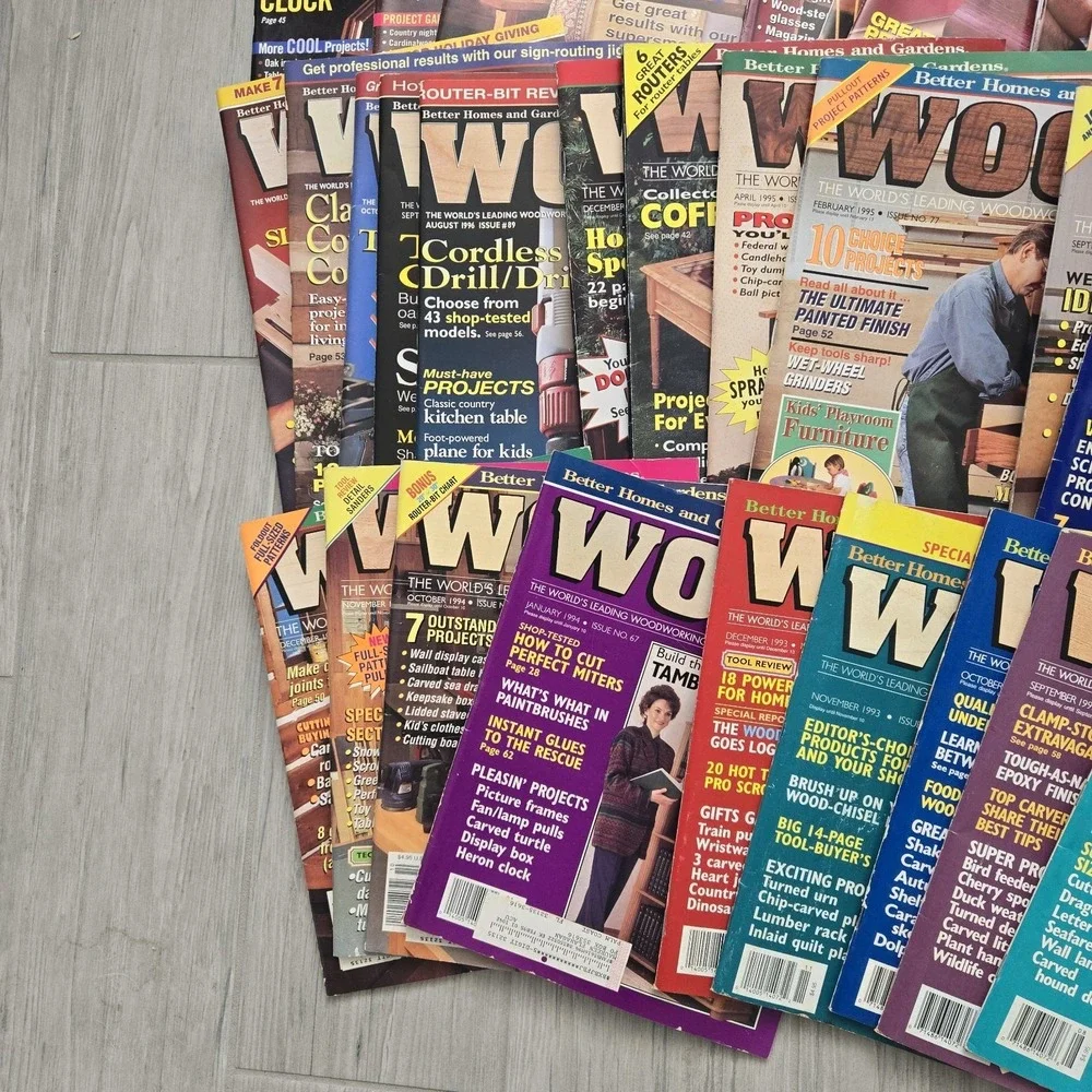 Wood Magazine: Lot of 38 issues 1993-1999 Better Homes & Gardens - Woodworking
